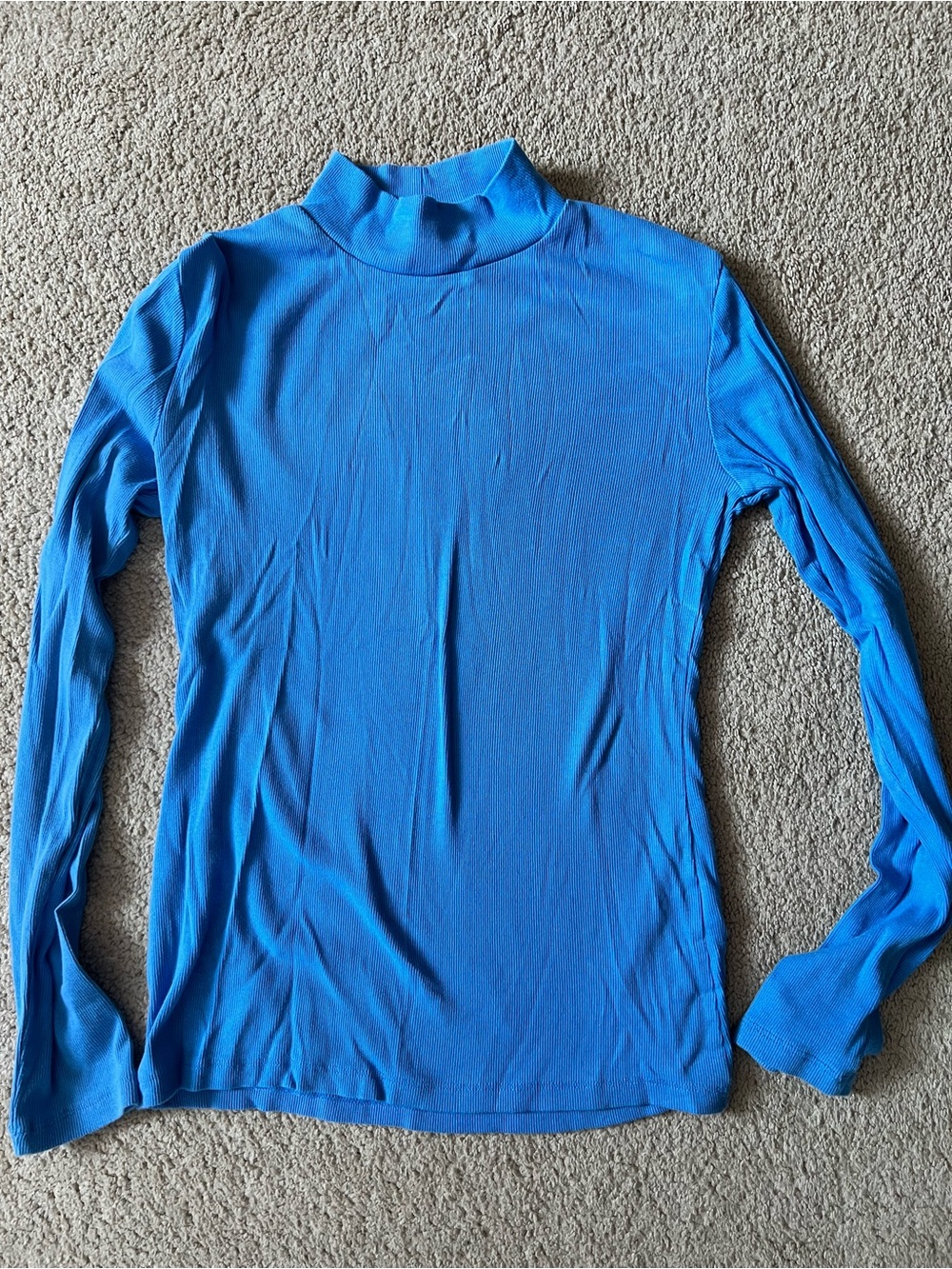 Banana Republic Bright Blue Mock Neck Long Sleeve Top